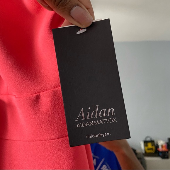 Aidan Mattox Coral Halter Dress - Picture 4 of 4